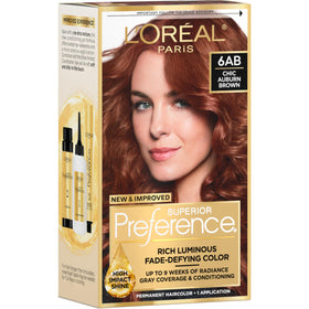 L'Oreal Paris quality Preference Chic Auburn Brown Hair Color Kit front view