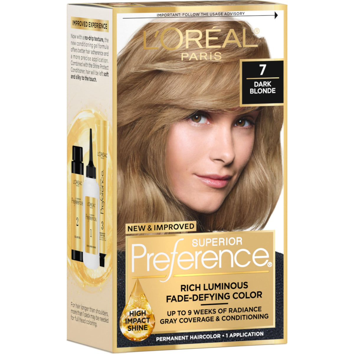 L'Oreal Paris quality Preference Dark Blonde 7.1 Hair Color Kit front view