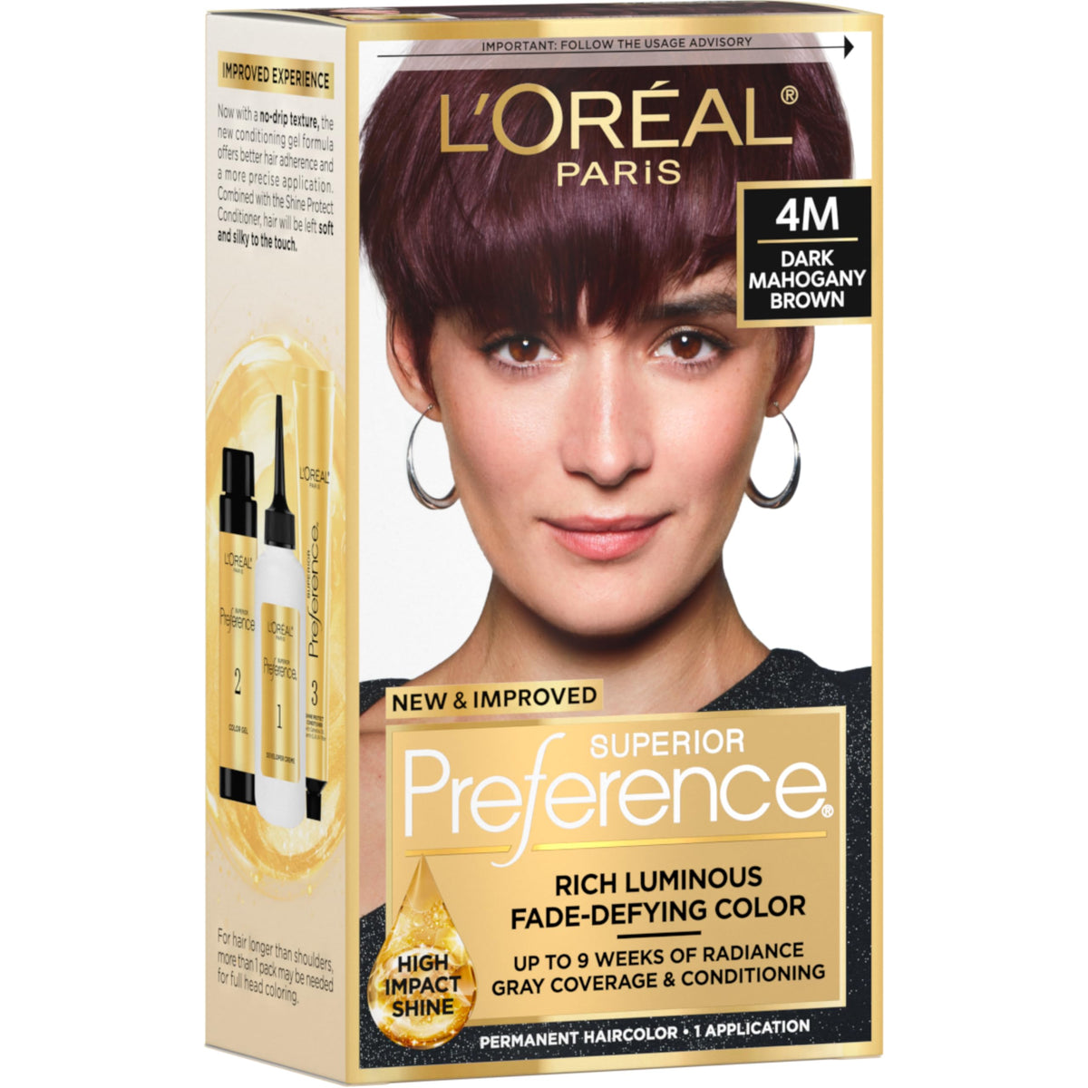 L'Oreal Paris quality Preference Dark Mahogany Brown Hair Color Kit front view