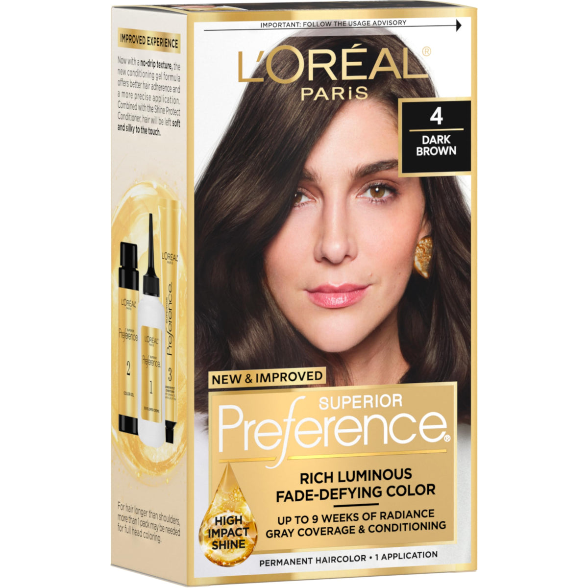 L'Oreal Paris quality Preference Hair Color Kit Dark Brown 4 front view