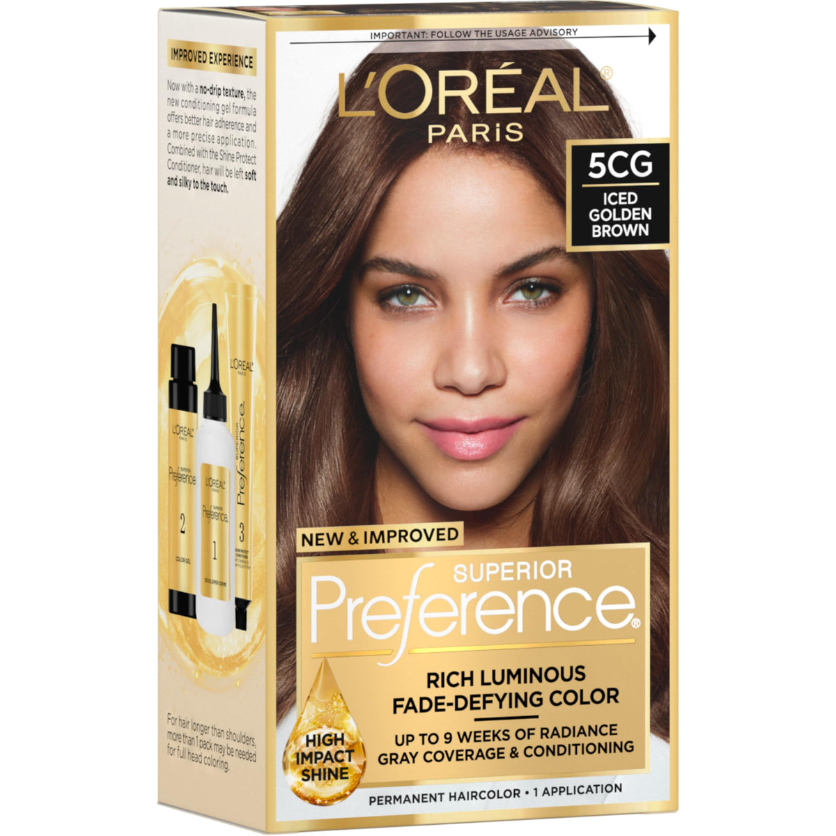 L'Oreal Paris quality Preference Hair Color Kit Iced Golden Brown front view