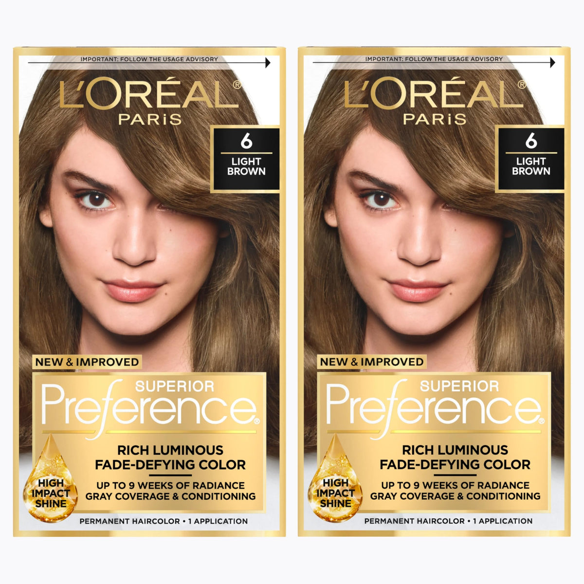 L'Oreal Paris quality Preference Hair Color Kit Light Brown 6 front view