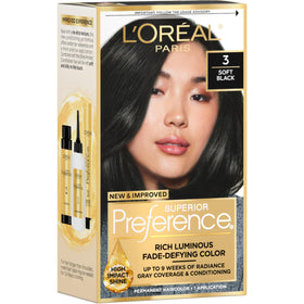 L'Oreal Paris quality Preference Hair Color Kit Soft Black 3 front view
