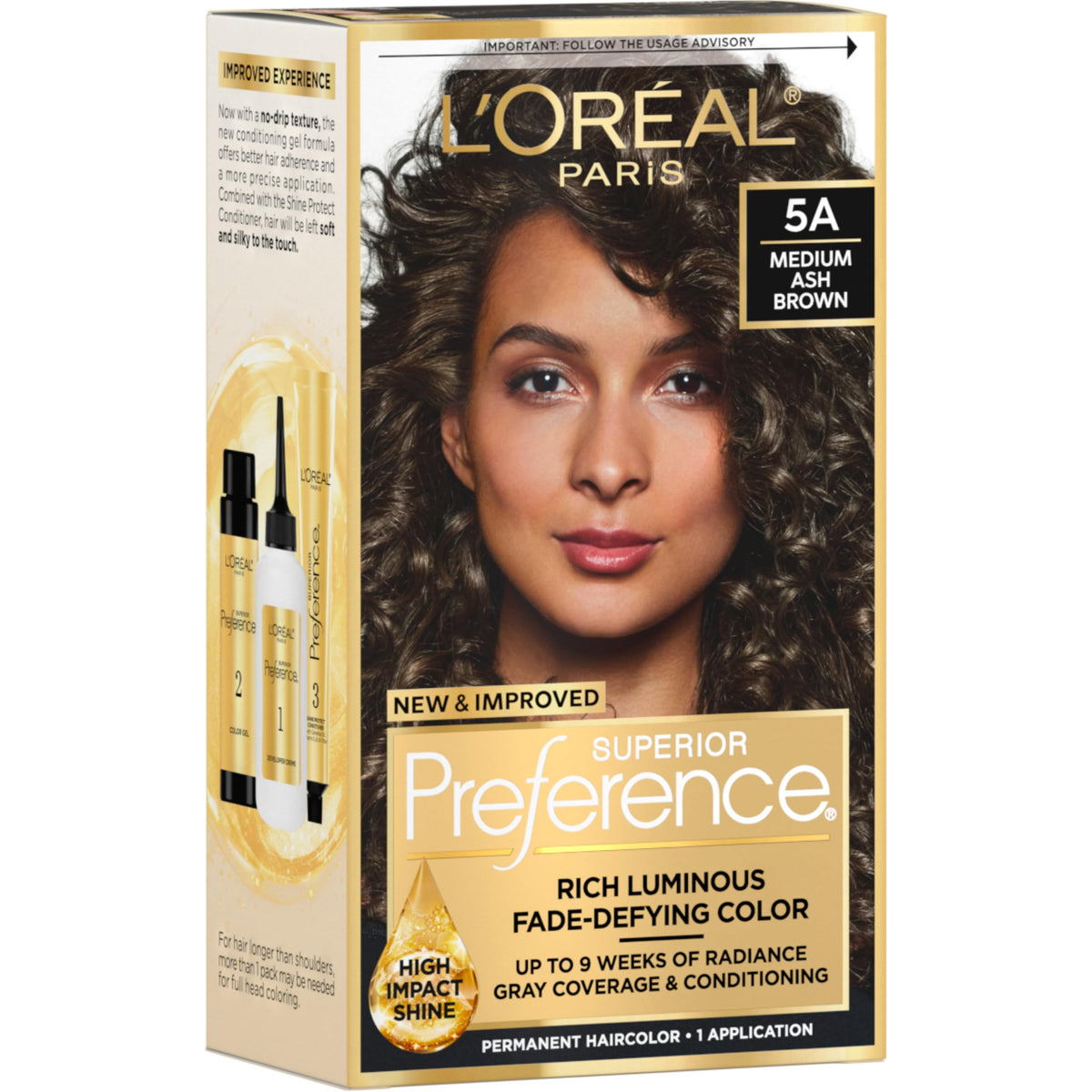 L'Oreal Paris quality Preference Hair Colour Kit, Medium Ash Brown 5A front view