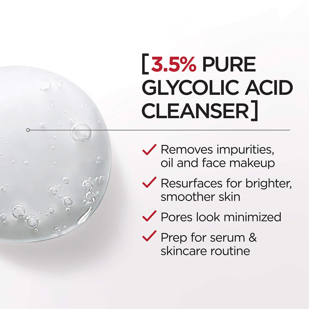L'Oreal Paris Revitalift 3.5% Glycolic Acid Cleansing Gel texture on hand