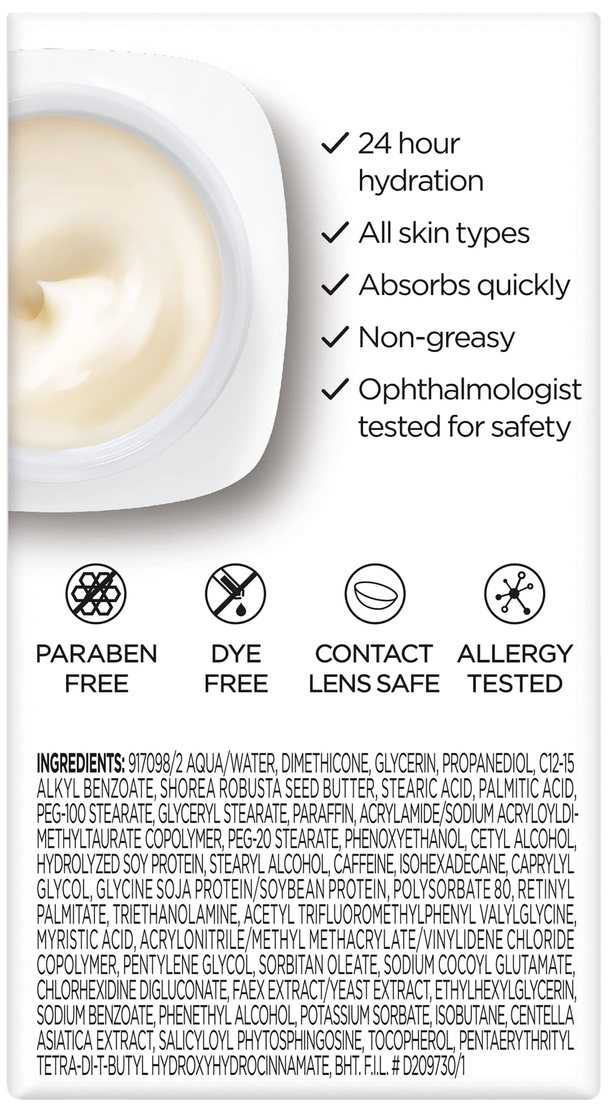 L'Oreal Paris Revitalift Anti-Wrinkle Eye Cream with ingredients list