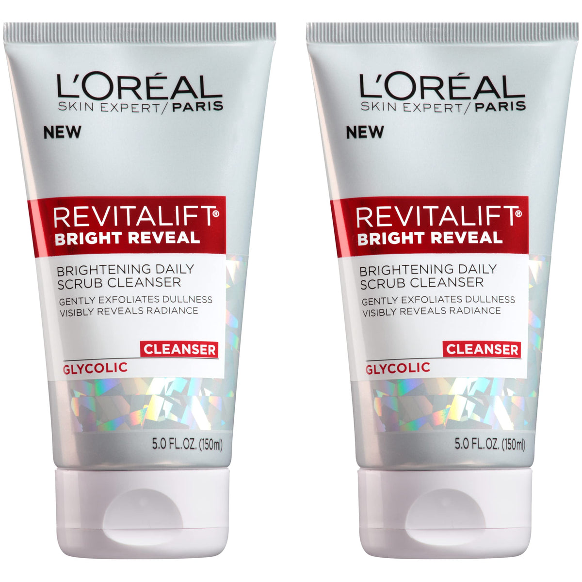 L'Oreal Paris Revitalift Bright Reveal Cleanser front view with packaging