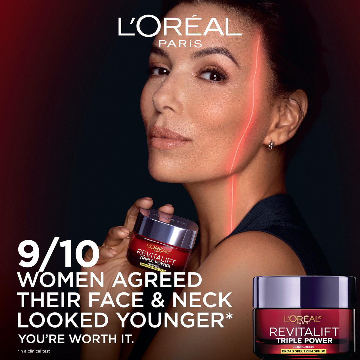L'Oreal Paris Revitalift moisturizer showing texture on hand