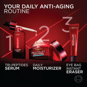 L'Oreal Paris Revitalift moisturizer with ingredients display