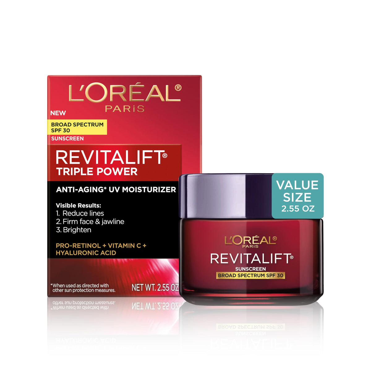 L'Oreal Paris Revitalift Triple Power Face and Neck Moisturizer front view