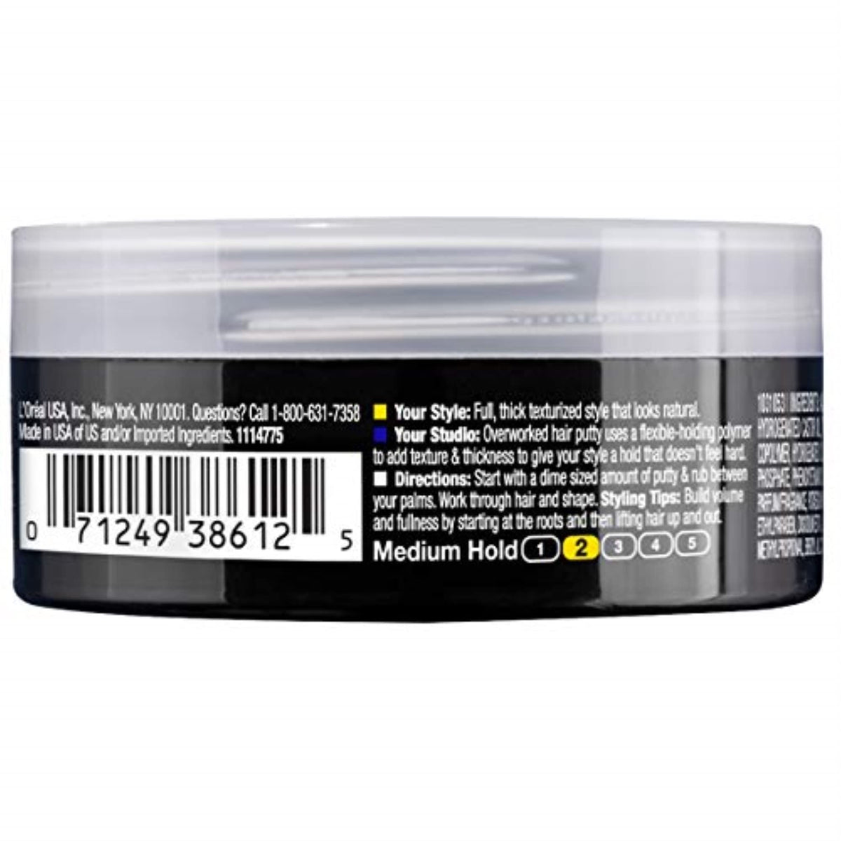L'Oreal Paris Studio Line Overworked Hair Putty 1.7 Oz side view