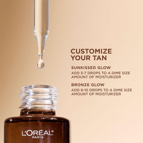 L'Oreal Paris Sublime Bronze Self Tanning Facial Drops on a bathroom counter