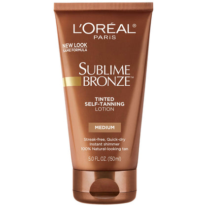 L'Oreal Paris Sublime Bronze Self-Tanning Lotion Medium 5 fl oz front view