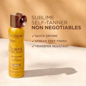 L'Oreal Paris Sublime Bronze Self-Tanning Mist on clean skin