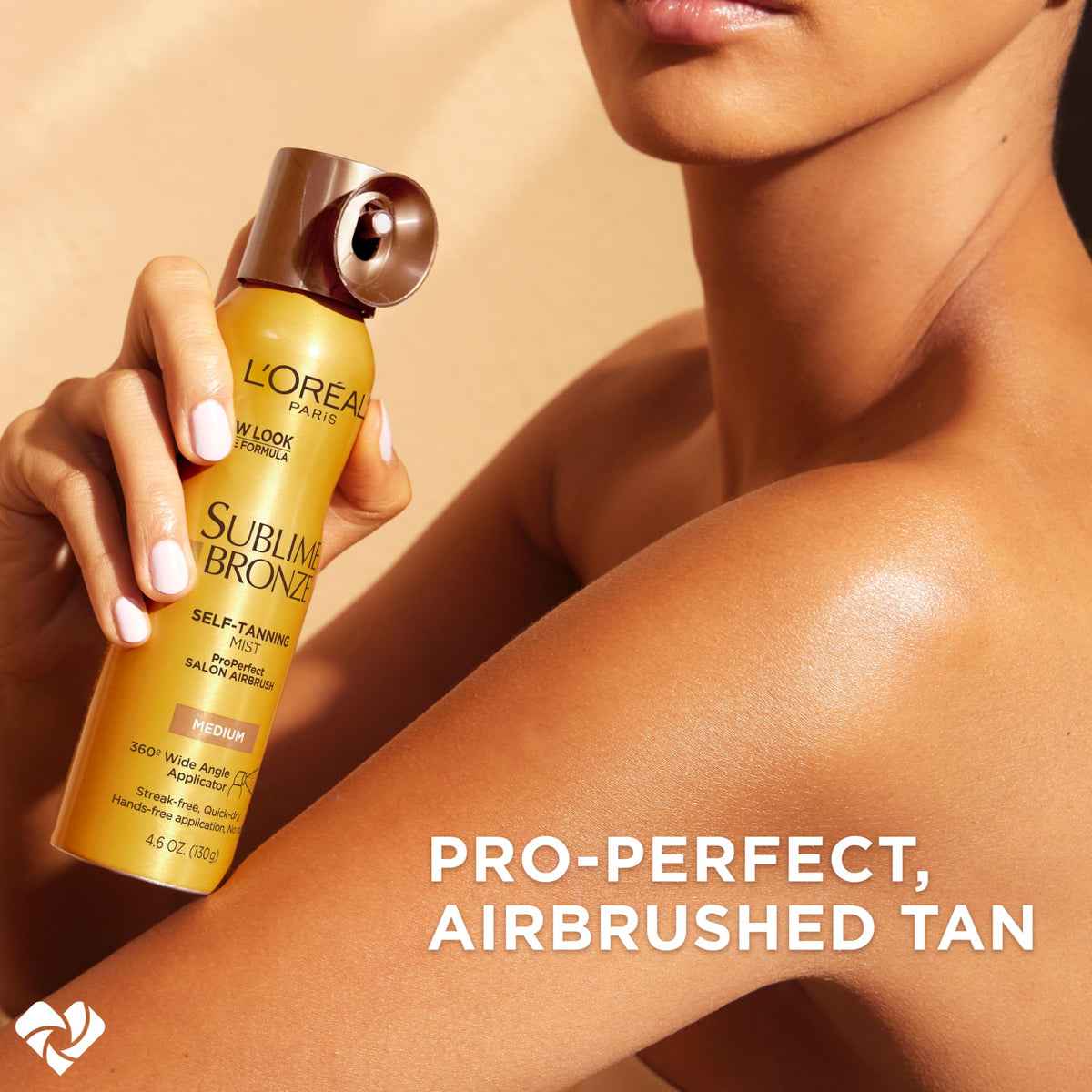 L'Oreal Paris Sublime Bronze Self-Tanning Mist spray application