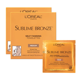 L'Oreal Paris Sublime Bronze Self-Tanning Towelettes packaging front view