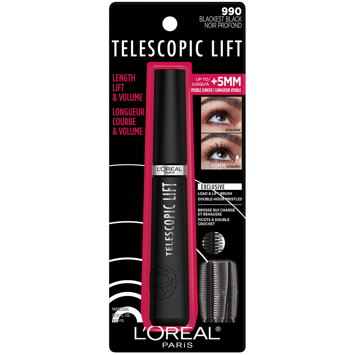 L'Oreal Paris Telescopic Lift Mascara in Blackest Black shade