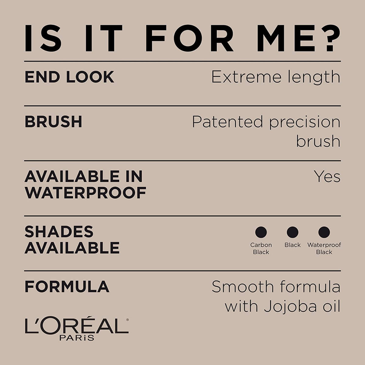 L'Oreal Paris Telescopic Mascara Black on vanity