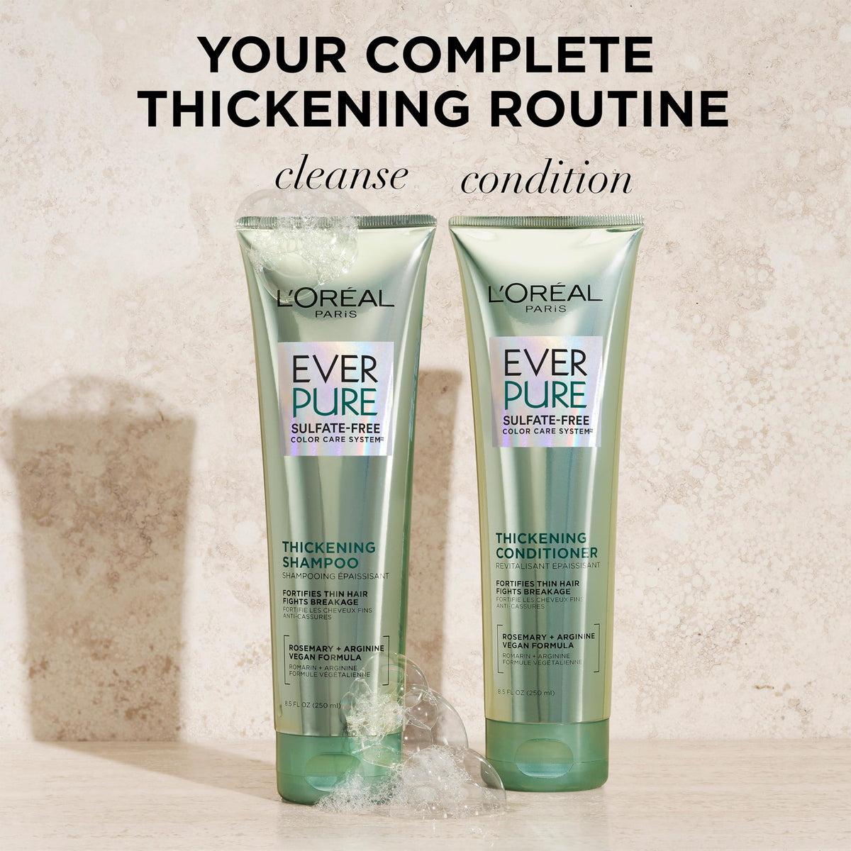 L'Oreal Paris Thickening Conditioner application on hair