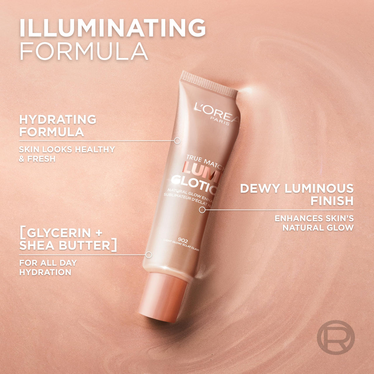 L'Oreal Paris True Match Lumi Glotion 903 Medium applied on face