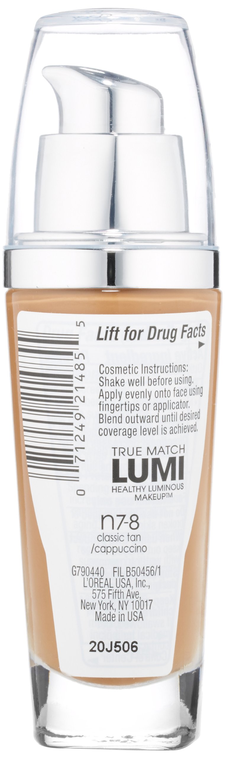 L'Oreal Paris True Match Lumi Healthy Luminous Makeup N7-8 bottle with cap