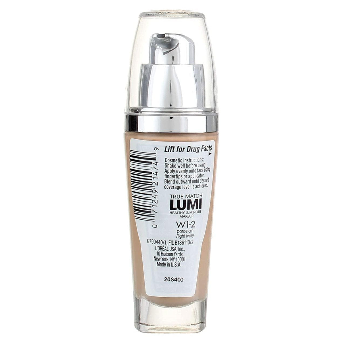 L'Oreal Paris True Match Lumi Healthy Luminous Makeup W1-2 Porcelain packaging