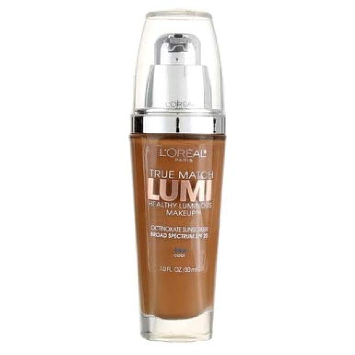 L'Oreal Paris True Match Lumi Makeup C6 Soft Sable with makeup brush