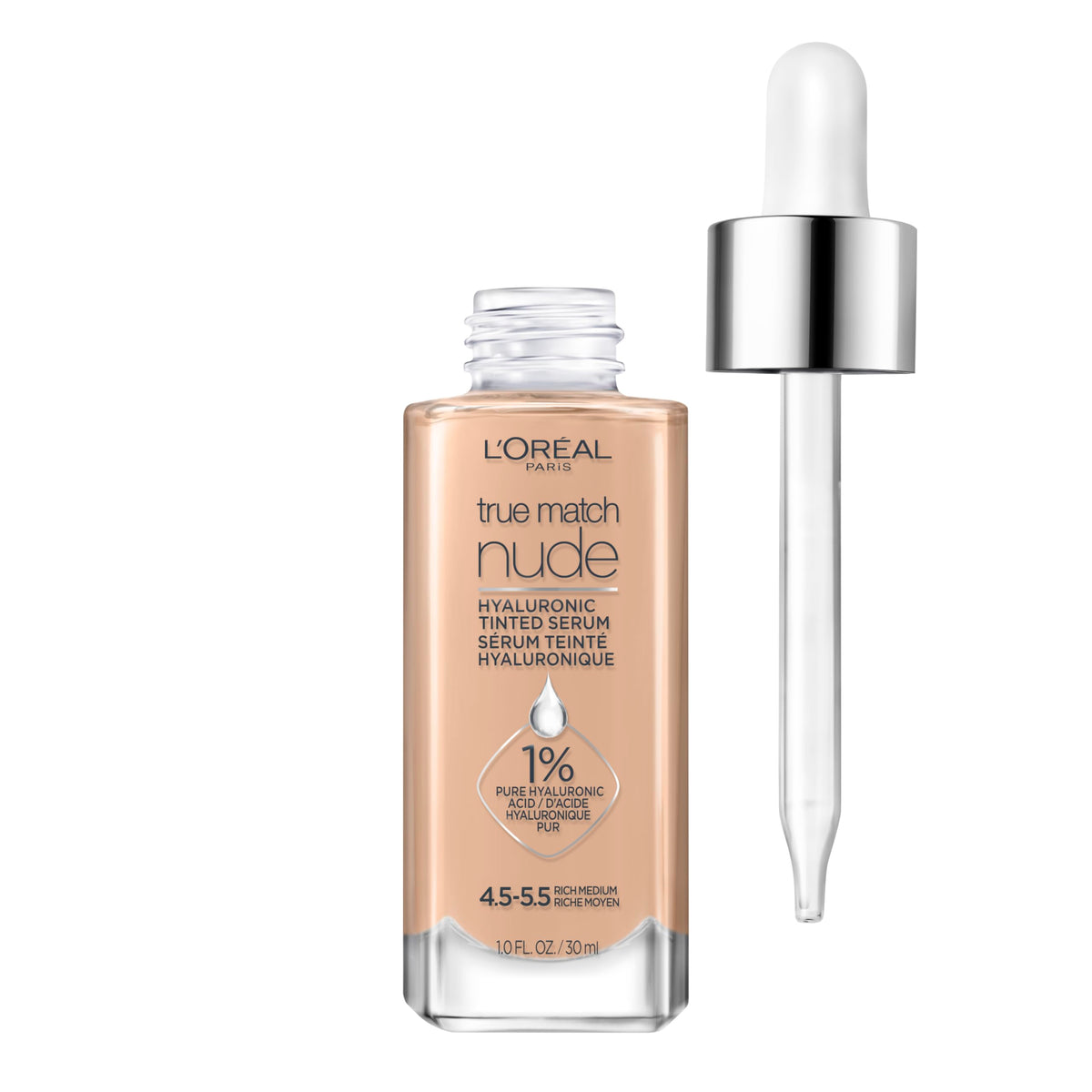 L'Oreal Paris True Match Nude Hyaluronic Tinted Serum Foundation front view