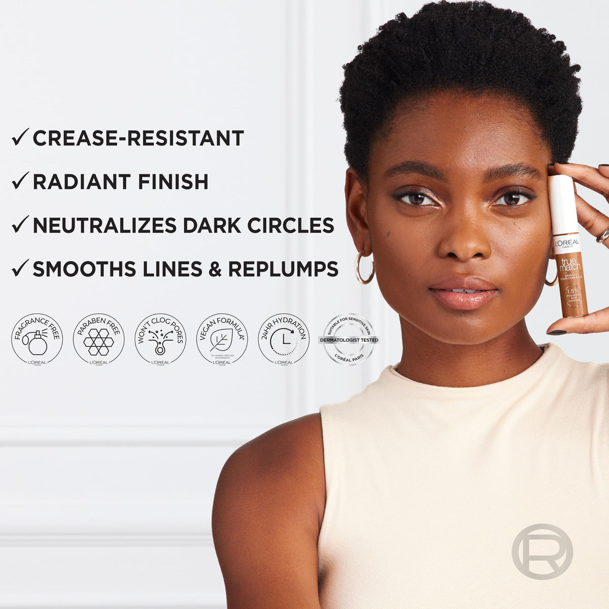 L'Oreal Paris True Match Radiant Serum Concealer C7 application demonstration