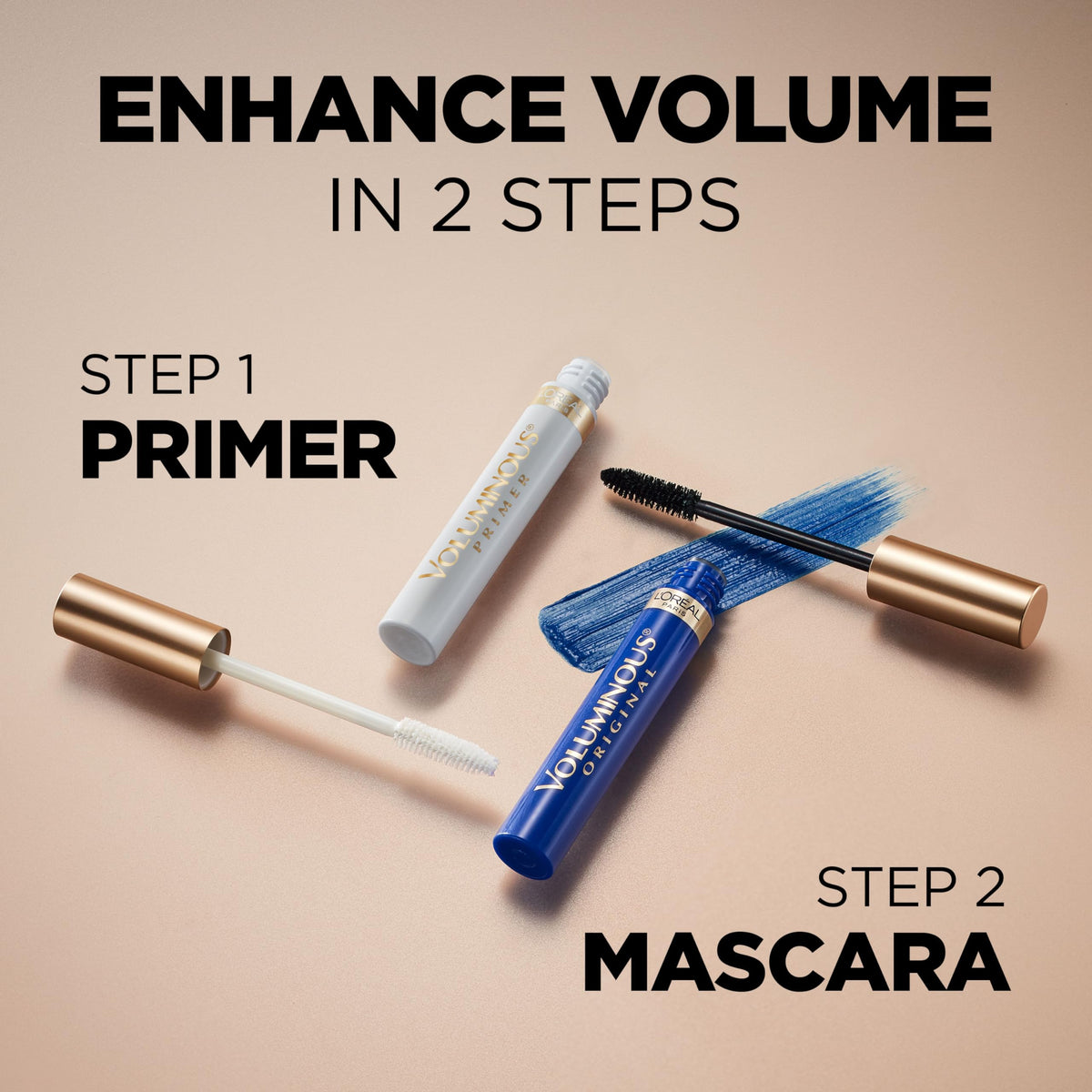 L'Oreal Paris Voluminous Mascara Cobalt with eye makeup