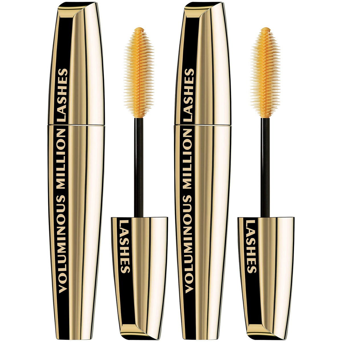 L'Oreal Paris Voluminous Million Lashes Mascara front view, black packaging