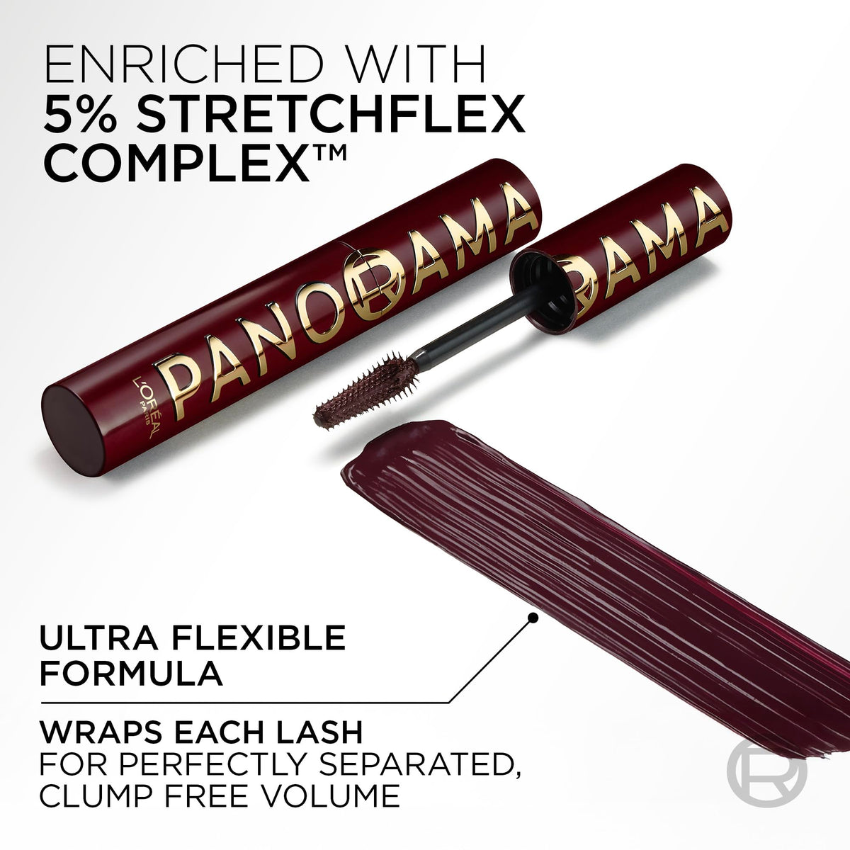 L'Oreal Paris Voluminous Panorama Mascara 707 Burgundy Cashmere on vanity