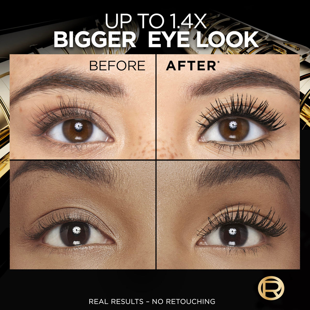 L'Oreal Paris Voluminous Panorama Mascara applied on lashes