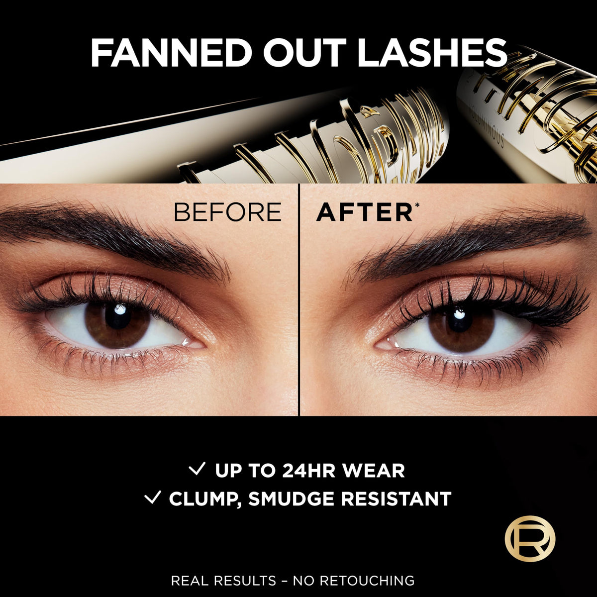 L'Oreal Paris Voluminous Panorama Mascara packaging with dimensions