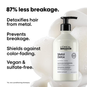 L'Oréal Professionnel Paris Metal Detox Shampoo lathering in hair