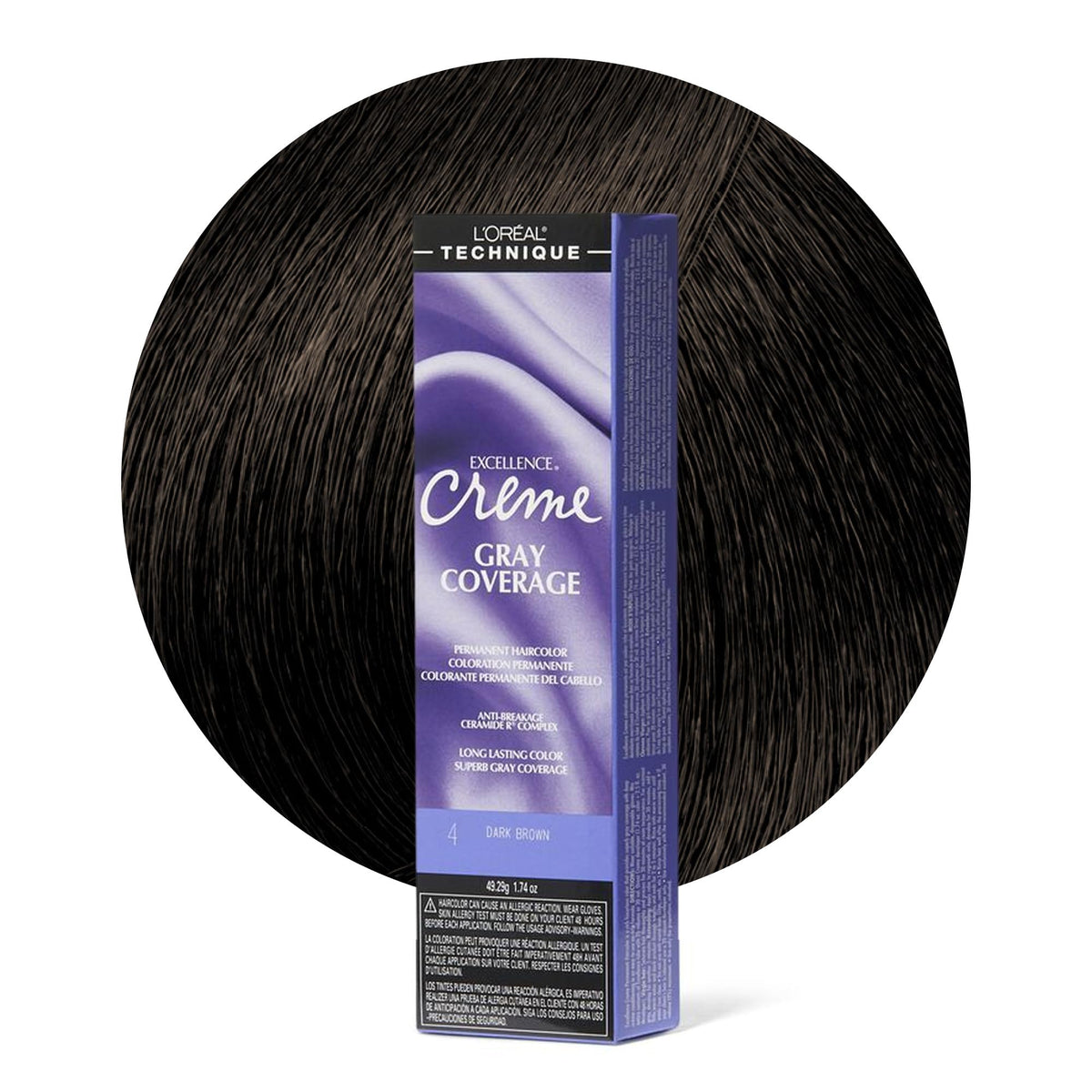 L'OREAL TECHNIQUE Excellence Crème Permanent Hair Color Dark Brown front view