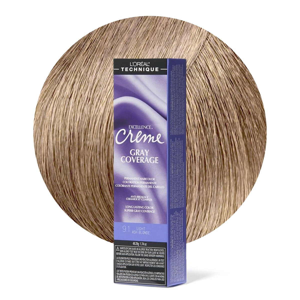 L'OREAL TECHNIQUE Excellence Crème Permanent Hair Color Light Ash Blonde packaging front view