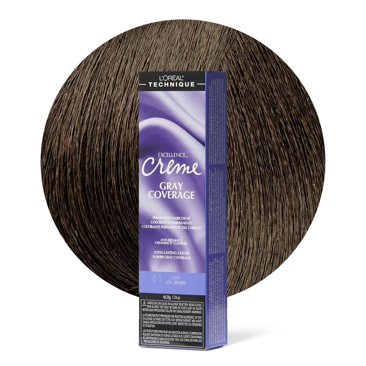 L'OREAL TECHNIQUE Excellence Crème Permanent Hair Color Light Ash Brown front view