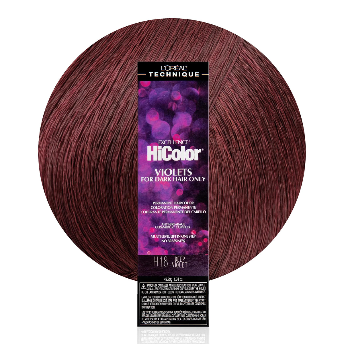 L'OREAL TECHNIQUE HiColor Black Sapphire hair colour tube front view