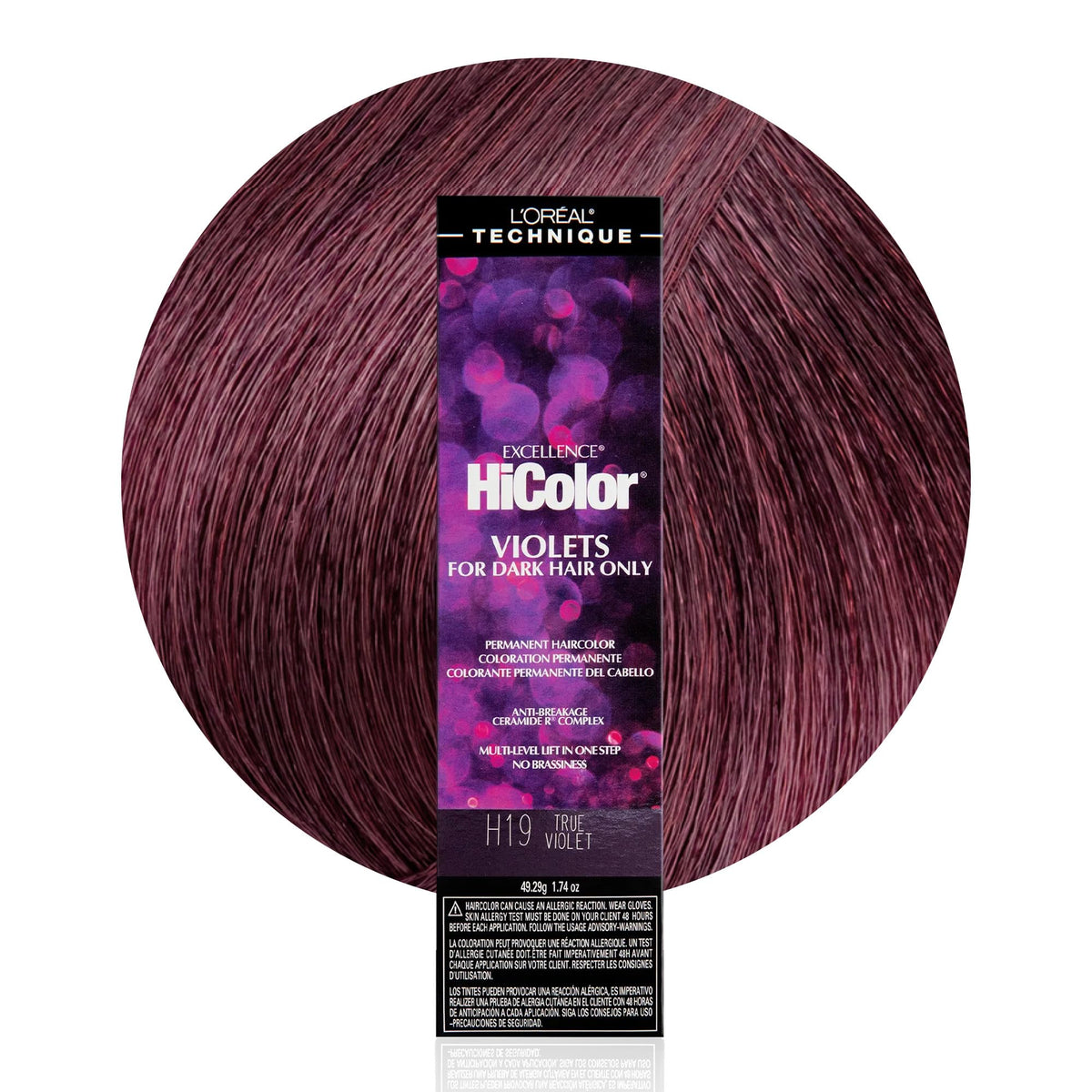 L'OREAL TECHNIQUE HiColor Plum front view of packaging