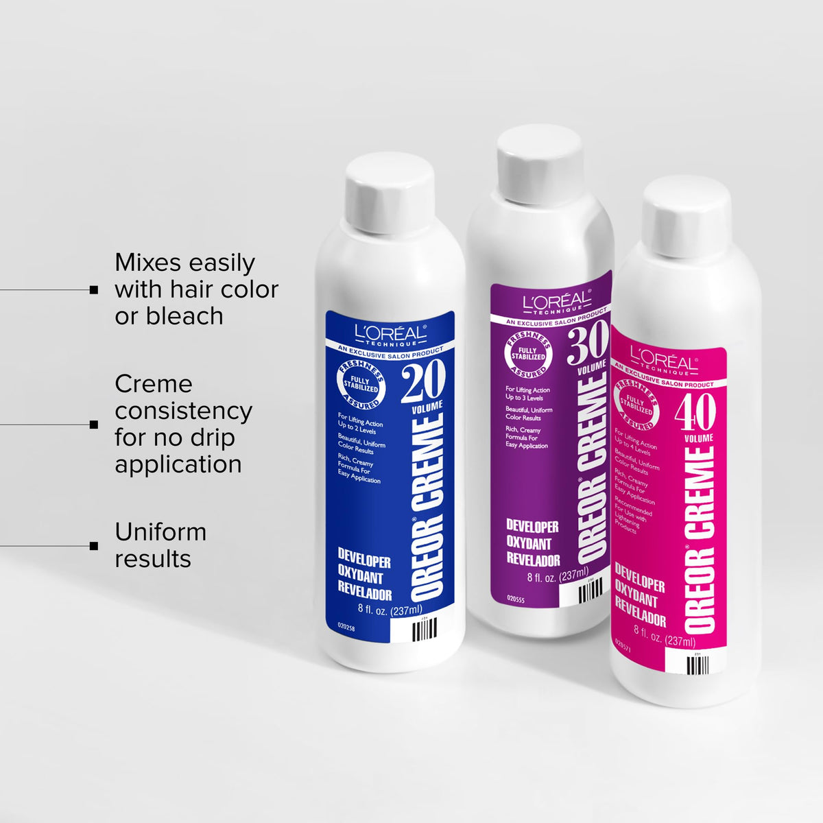 L'OREAL TECHNIQUE Oreor Developer bottle side view