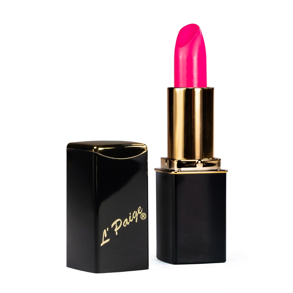 L'Paige Brightest Pink L18 lipstick front view