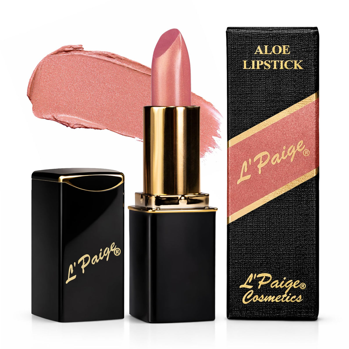 L'Paige Champagne Lipstick soft rose nude shade front view