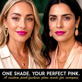 L'Paige Color-Changing Green Lipstick in hand