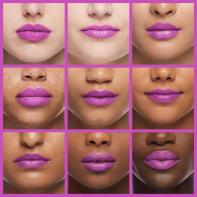 L'Paige Electric Fuchsia Lipstick on model's lips