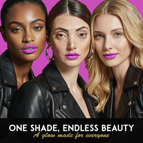 L'Paige Electric Fuchsia Lipstick with aloe vera background