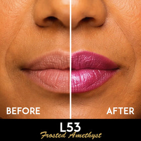 L'Paige Frosted Amethyst Lipstick berry pink shade swatch