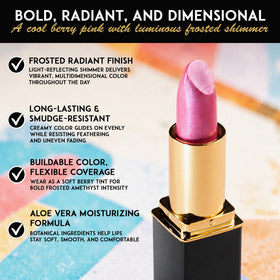 L'Paige Frosted Amethyst Lipstick showing creamy texture