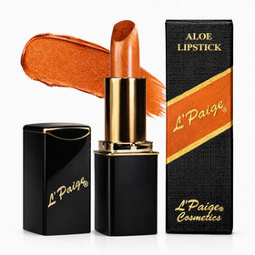 L'Paige Frosted Copper Lipstick front view with metallic shimmer