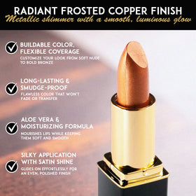 L'Paige Frosted Copper Lipstick with aloe vera ingredients
